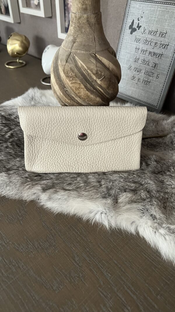 Lederen Portemonneetje Offwhite (groot)