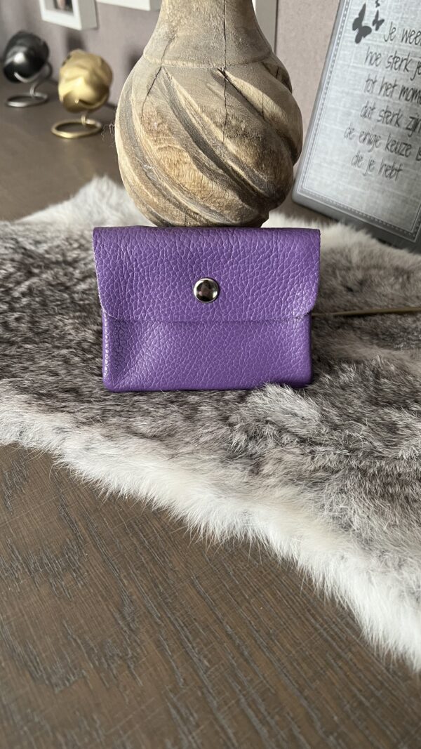 Klein Lederen Portemonneetje Purper