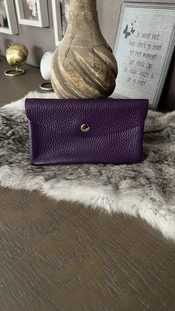 Groot Lederen Portemonneetje Purper