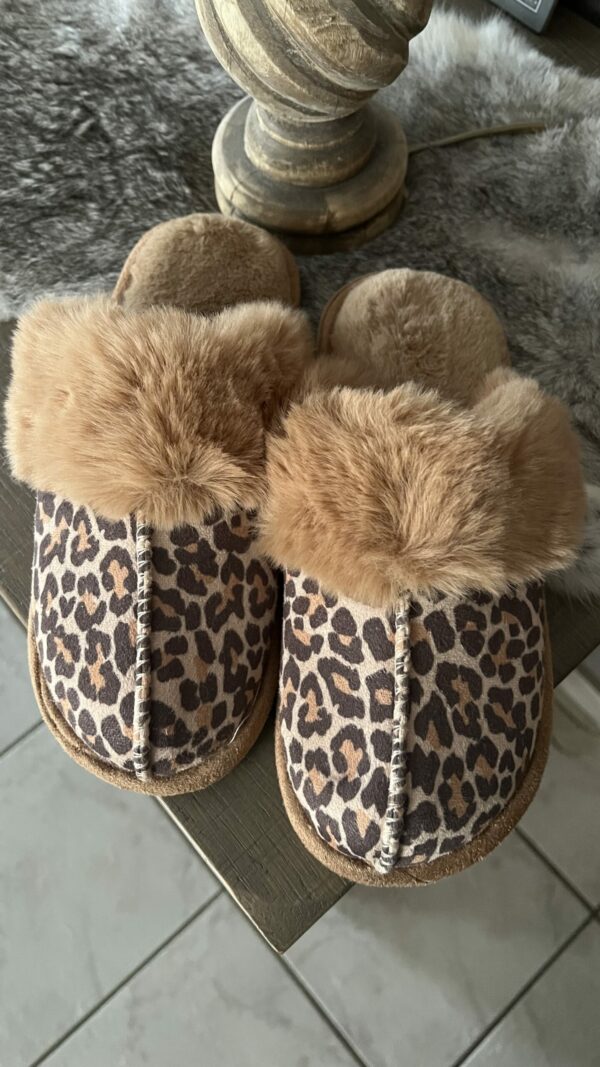 Pantoffels Leopard Camel