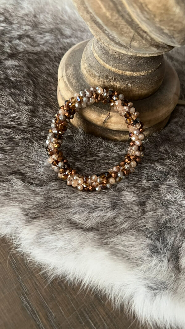 Armband Facet Bruin/Beige