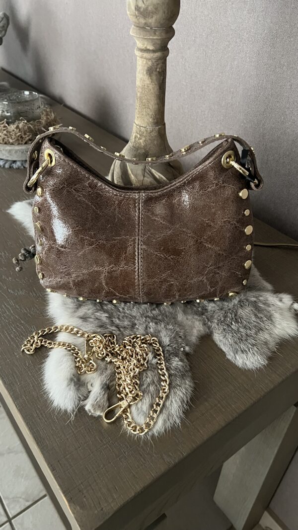 Lederen handtasje Taupe