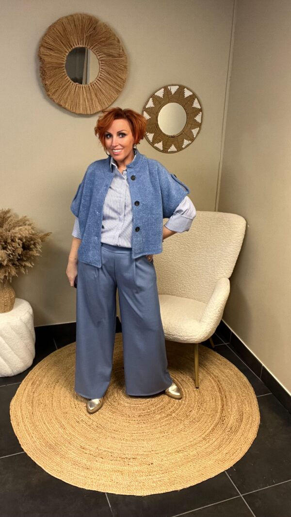 Vestje/Poncho Terra di Siena Blauw