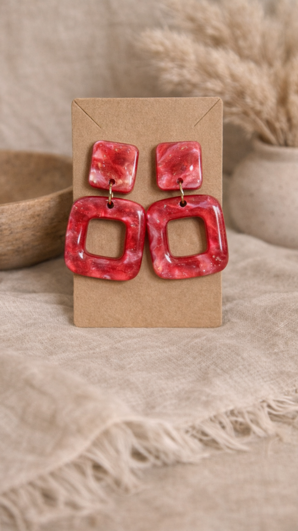 Oorbellen Cherry – rode statement oorbellen