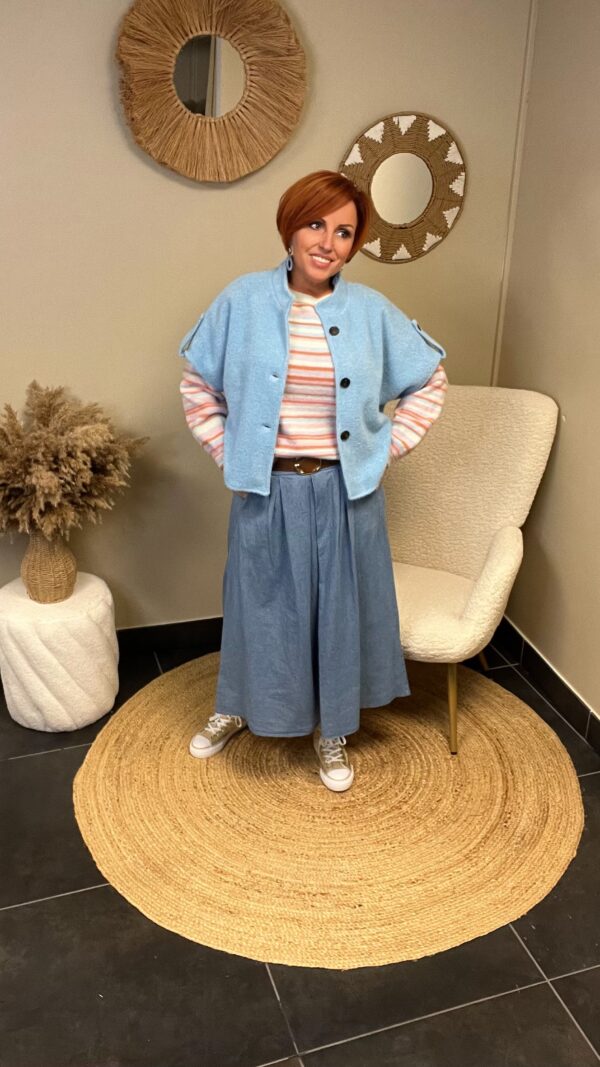 Vestje/Poncho Terra di Siena Babyblauw