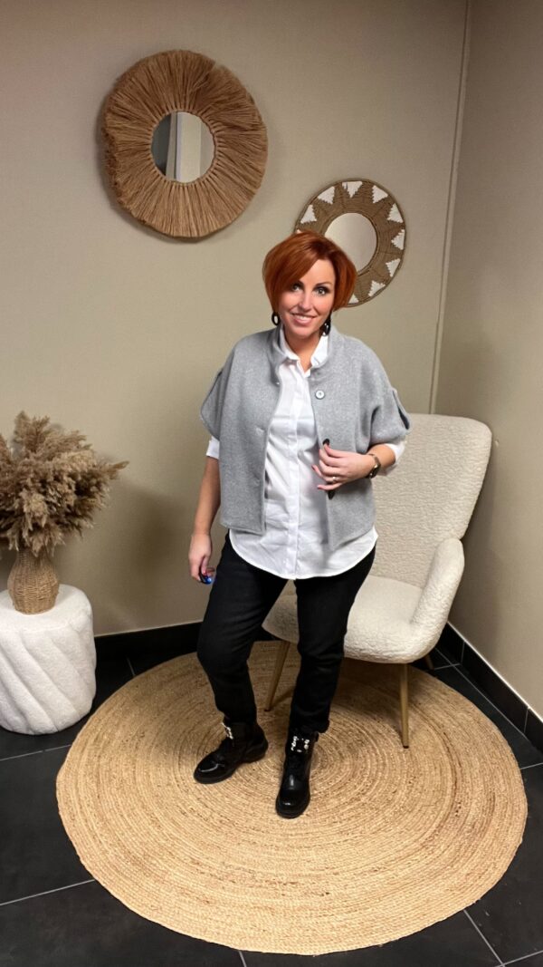 Vestje/Poncho Terra di Siena Grijs