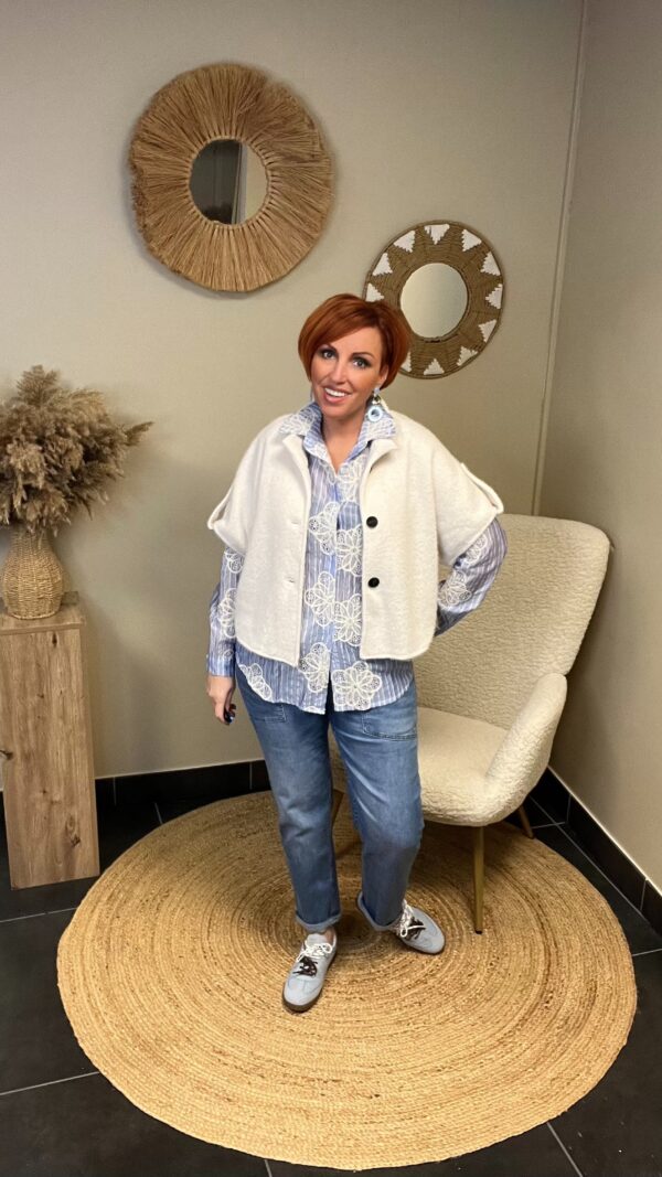 Vestje/Poncho Terra di Siena Offwhite