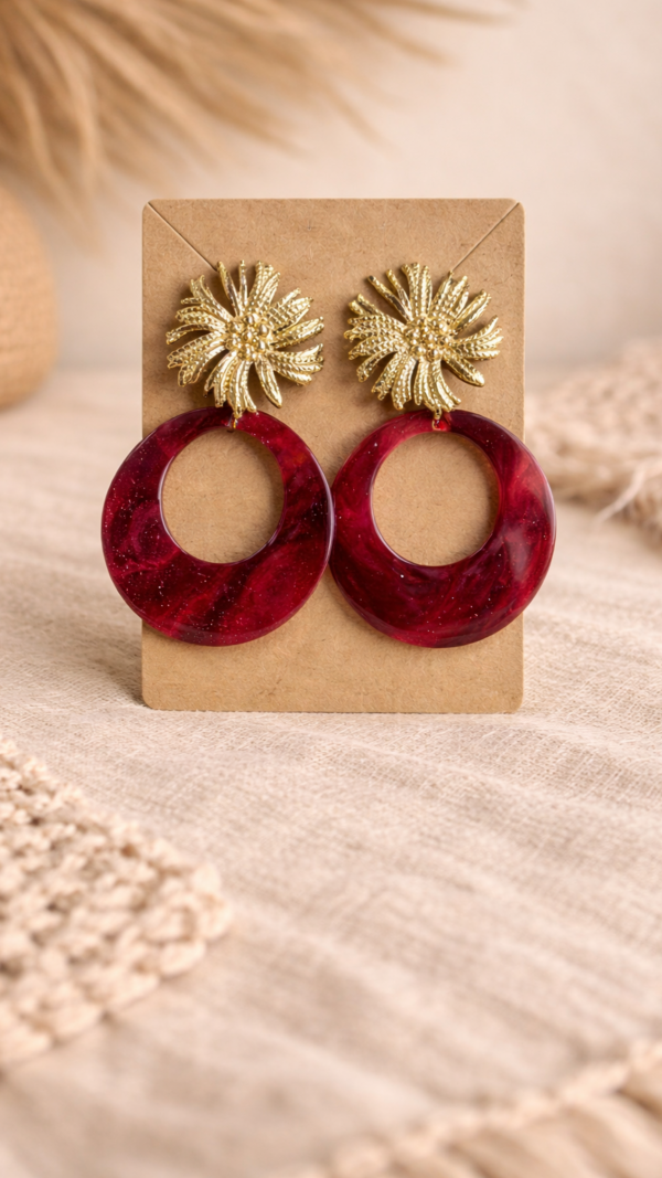 Oorbellen Ruby Bloom – statement oorbellen