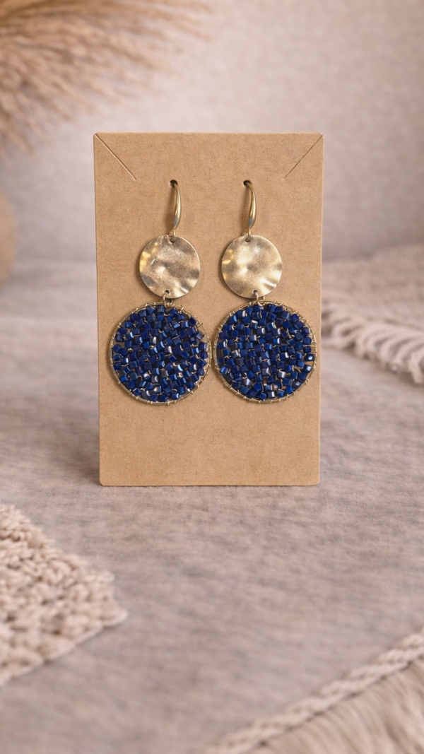 Oorbellen Blue Mosaic – statement oorbellen