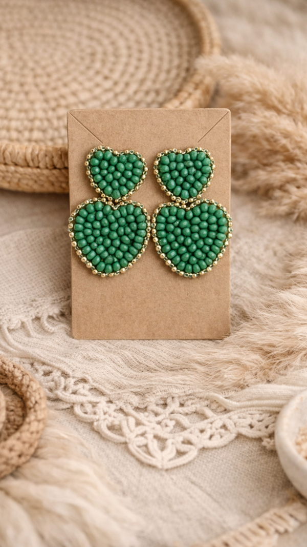 Green Goddess Hearts Oorringen