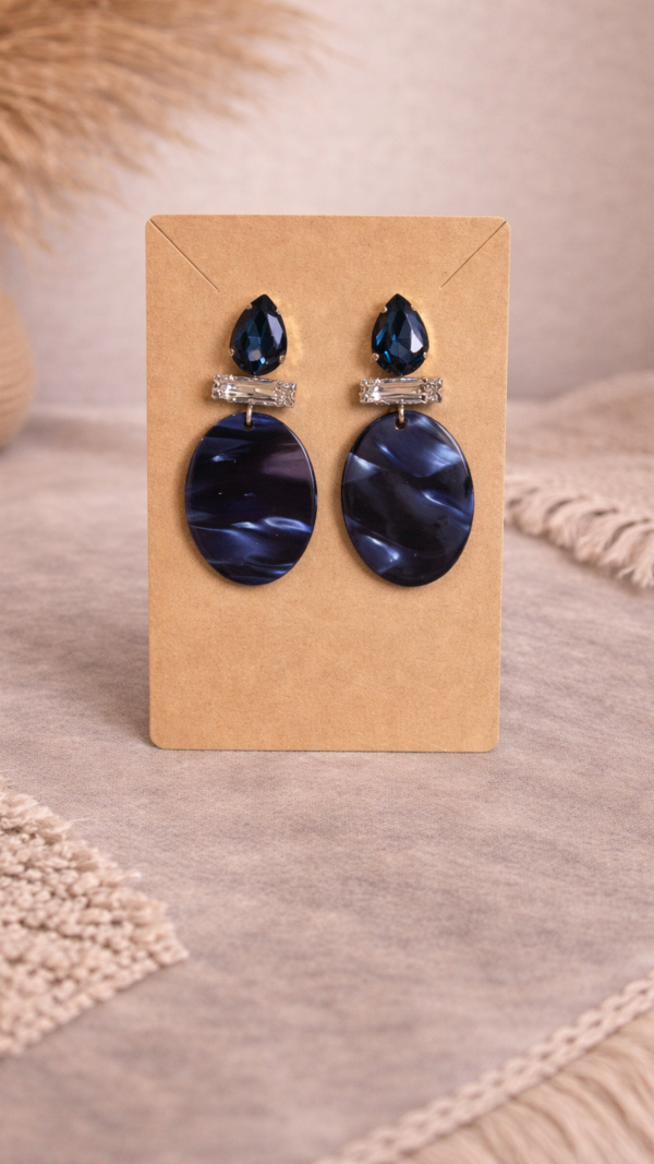 Oorbellen Midnight Blue – statement oorbellen