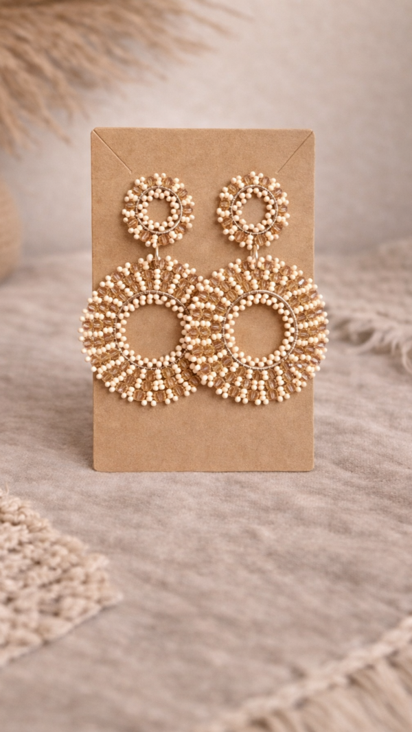 Oorbellen Ivory Circle – statement oorbellen