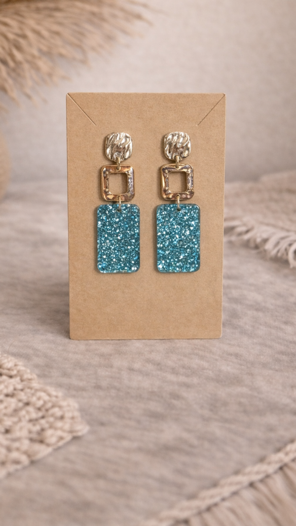 Oorbellen Turquoise Spark – statement oorbellen