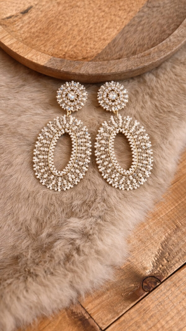 Oorbellen Ivory Sparkle – statement oorbellen