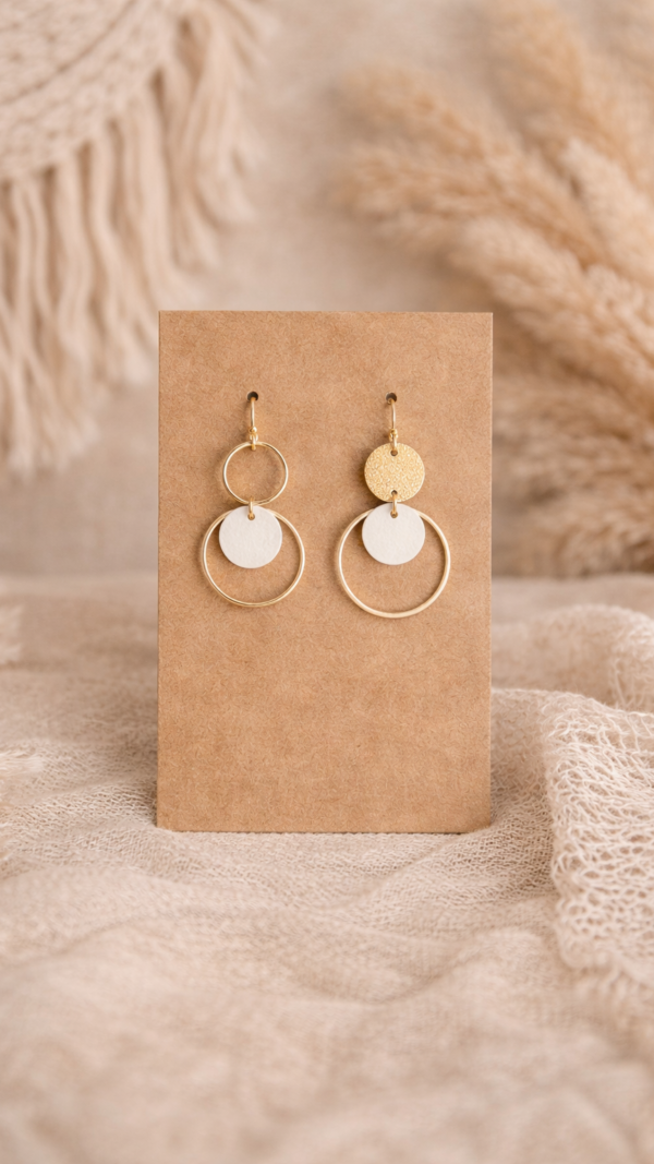 Minimal goud-beige oorbellen