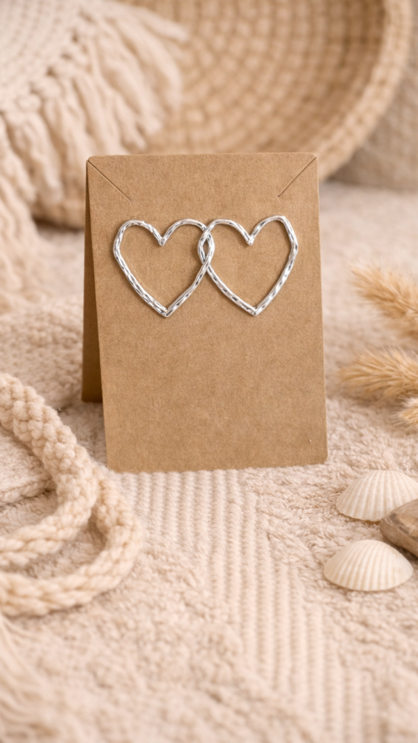 Zilveren hart oorbellen