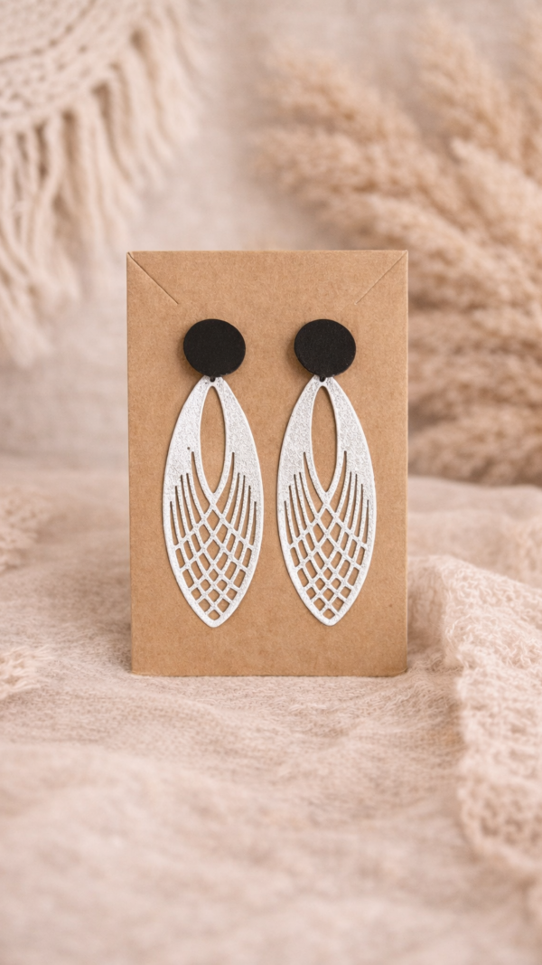 Zwart zilver statement oorbellen