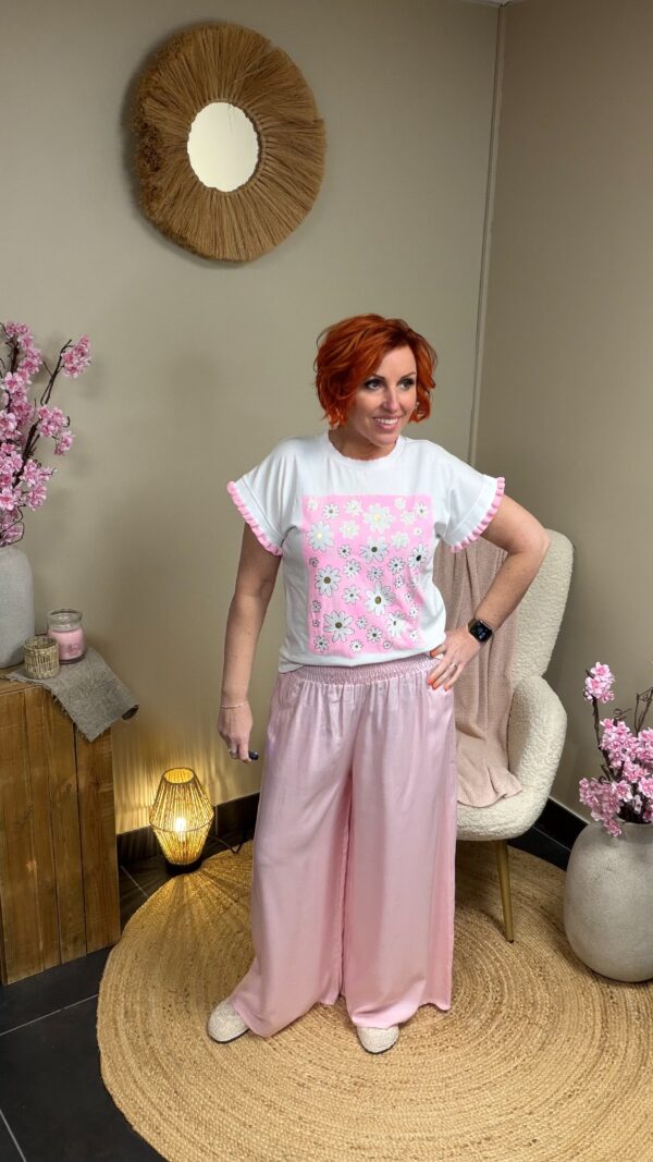 Terra di Siena Bloemen T-shirt Rose