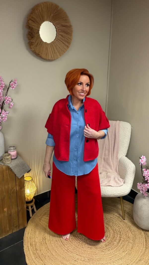 Vestje/ Poncho Terra di Siena - Rood