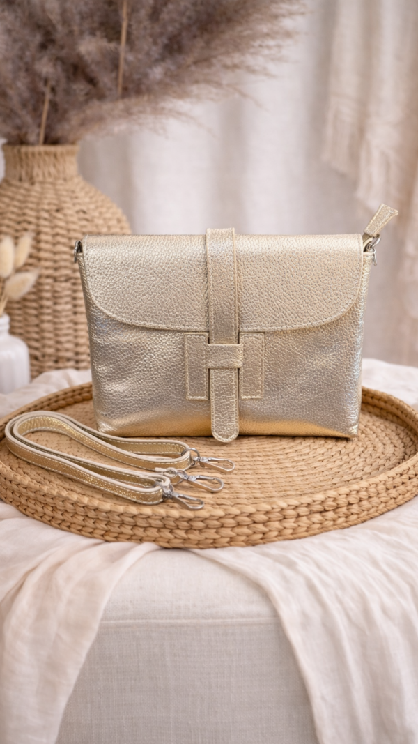 Luxe Minimal Crossbody Tas - Goud