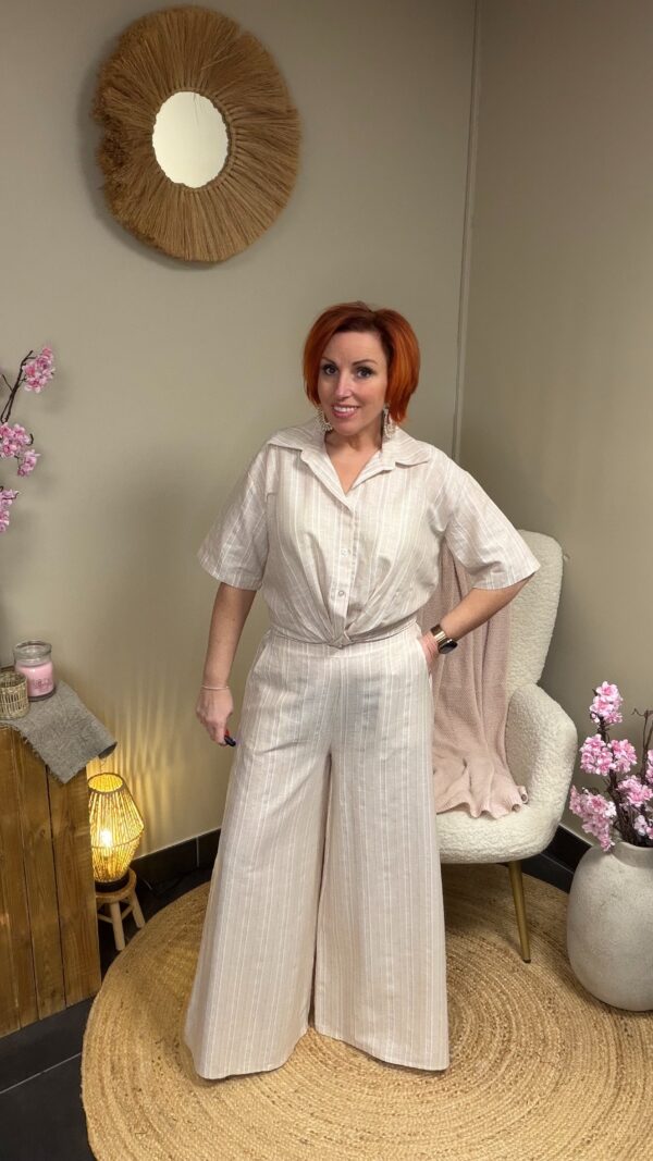 Luchtige Wide Leg Broek – Boho Chic - Beige