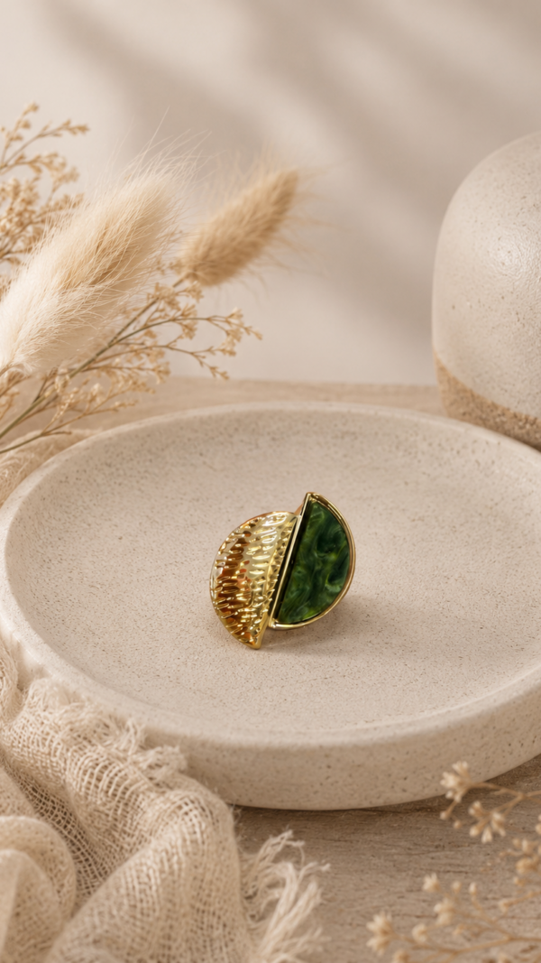 Olive Ring - Gold/Green