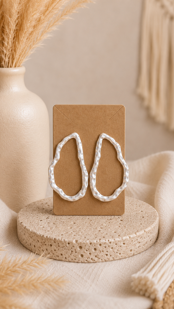 Pearl Wave Statement Oorringen - Silver