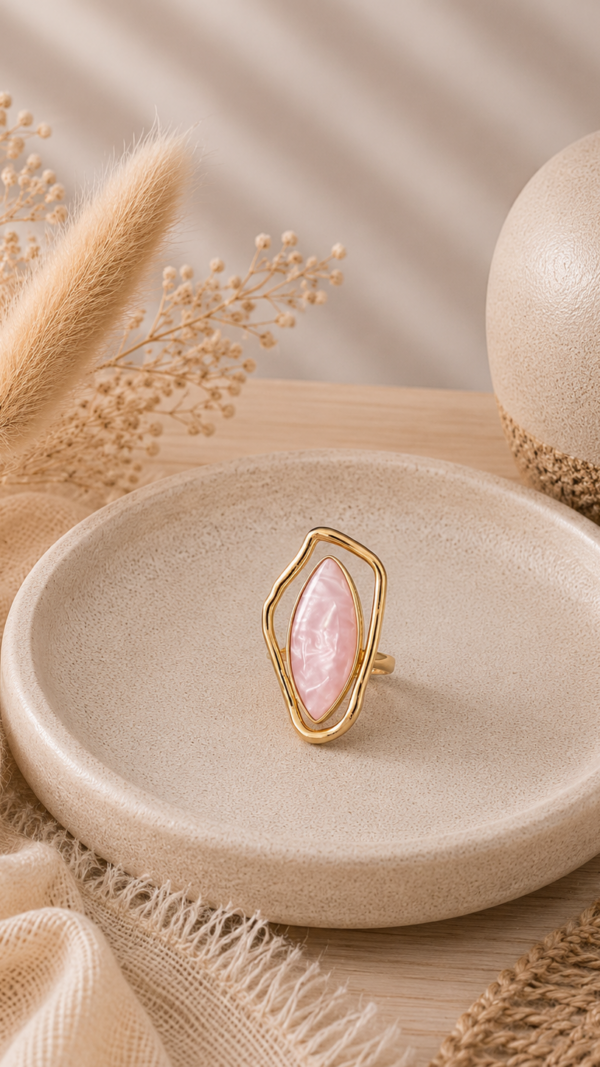 Rosé Ring – Goudkleurige Statement Ring