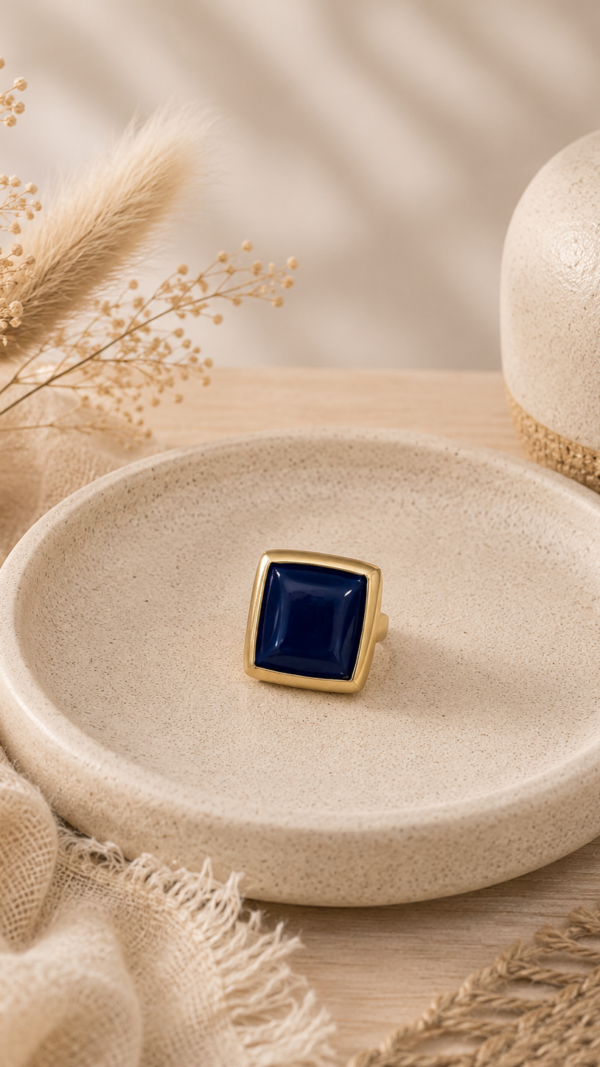 Monroe Ring - Gold/Blue