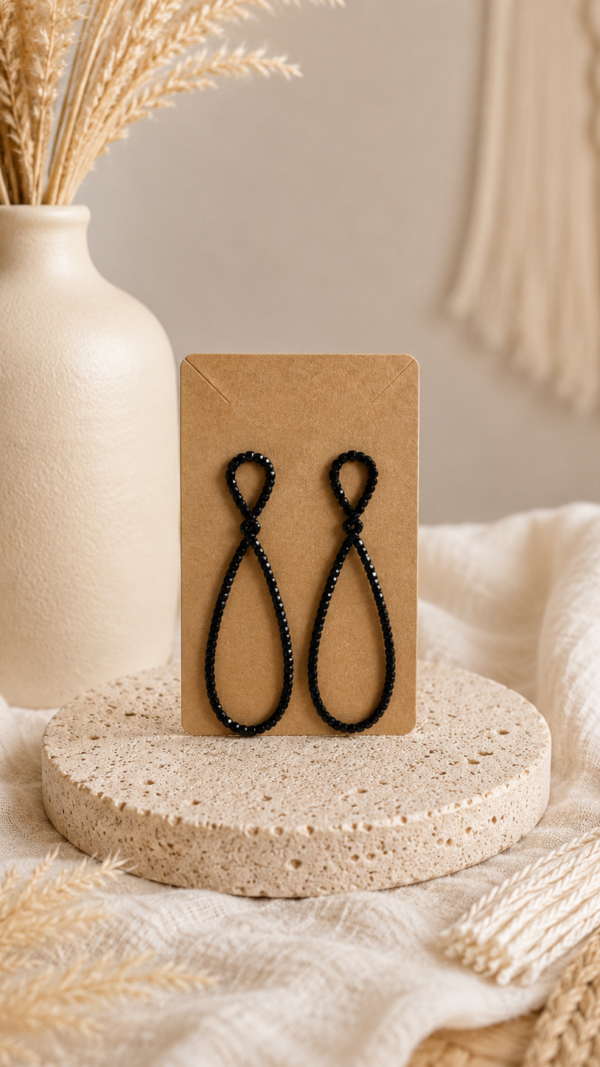 Black Beaded Statement Oorringen