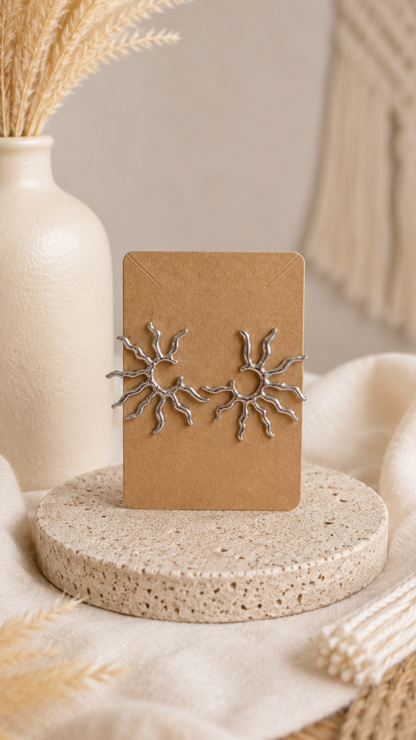 Silver Sun Studs