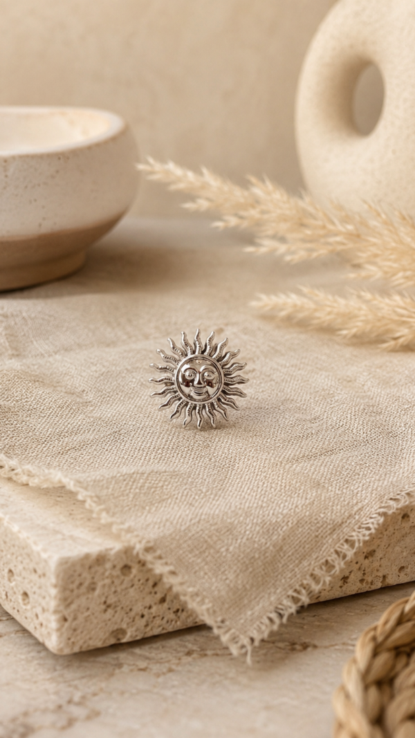 Sol Ring – Zilverkleurige Zon Ring