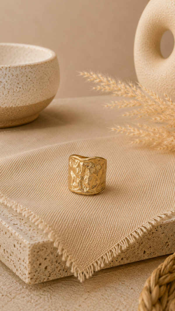 Terra Ring – Goudkleurige Statement Ring