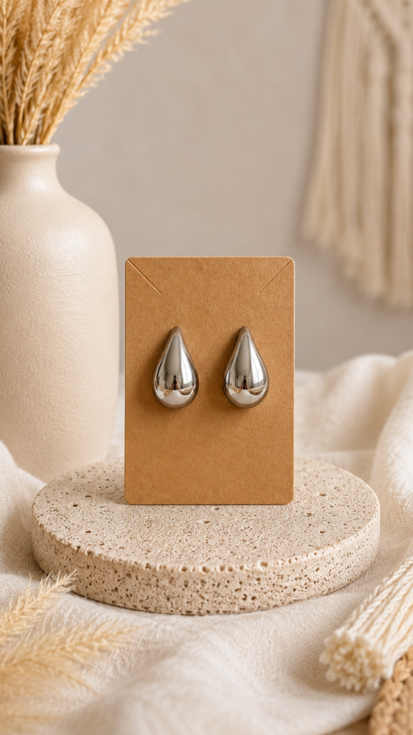 Silver Drop Studs