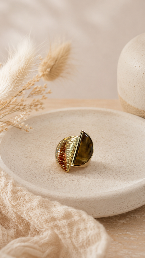 Hazel Ring - Gold/Brown