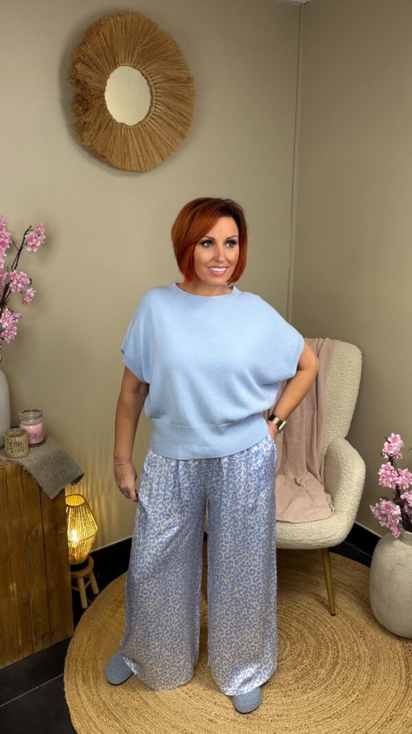 Broek Blue Leopard