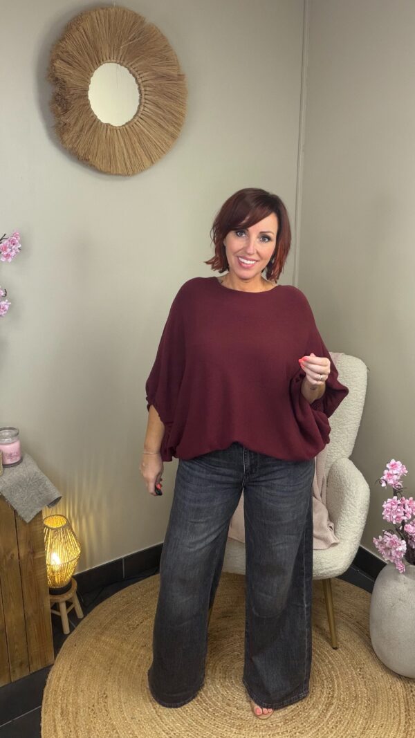 Noa Vleermuismouw Pull - Burgundy
